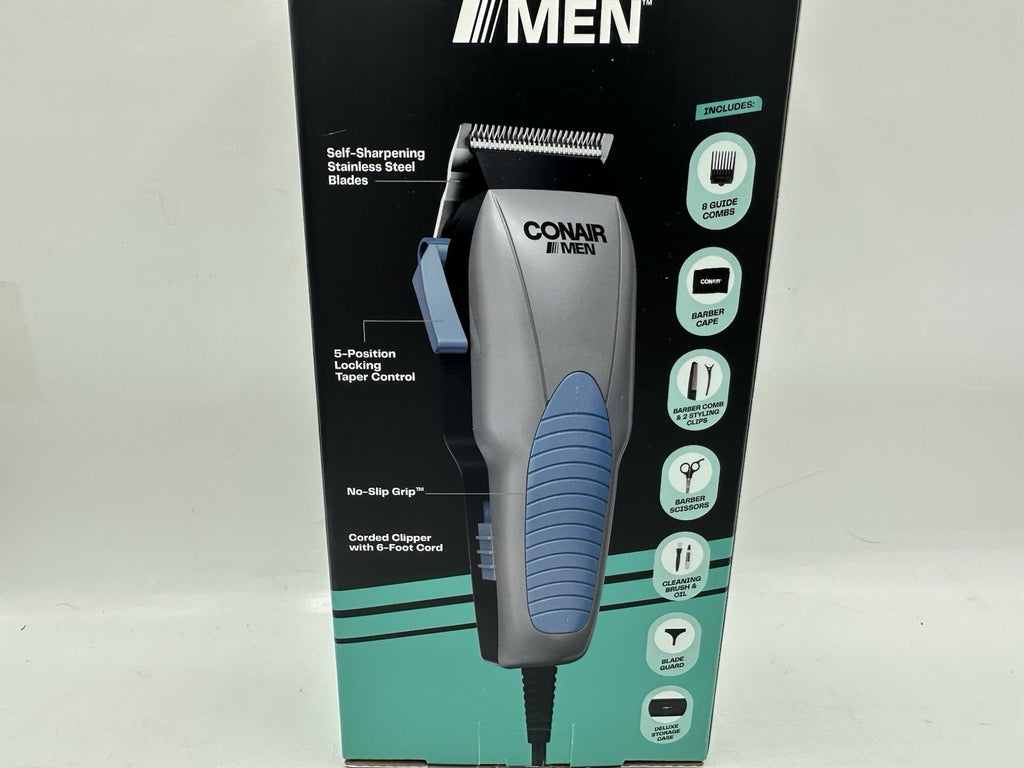 Men's Hair Clipper Kit - Complete 18-Piece Home Grooming Set with Stainless Steel Blades