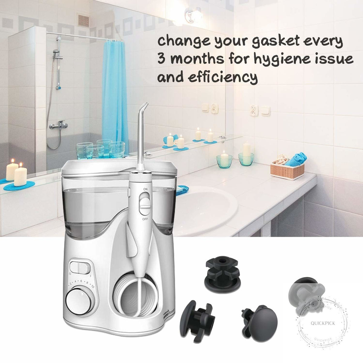 Water Flosser Reservoir Valve Gaskets Set - Replacement Silicone Seals