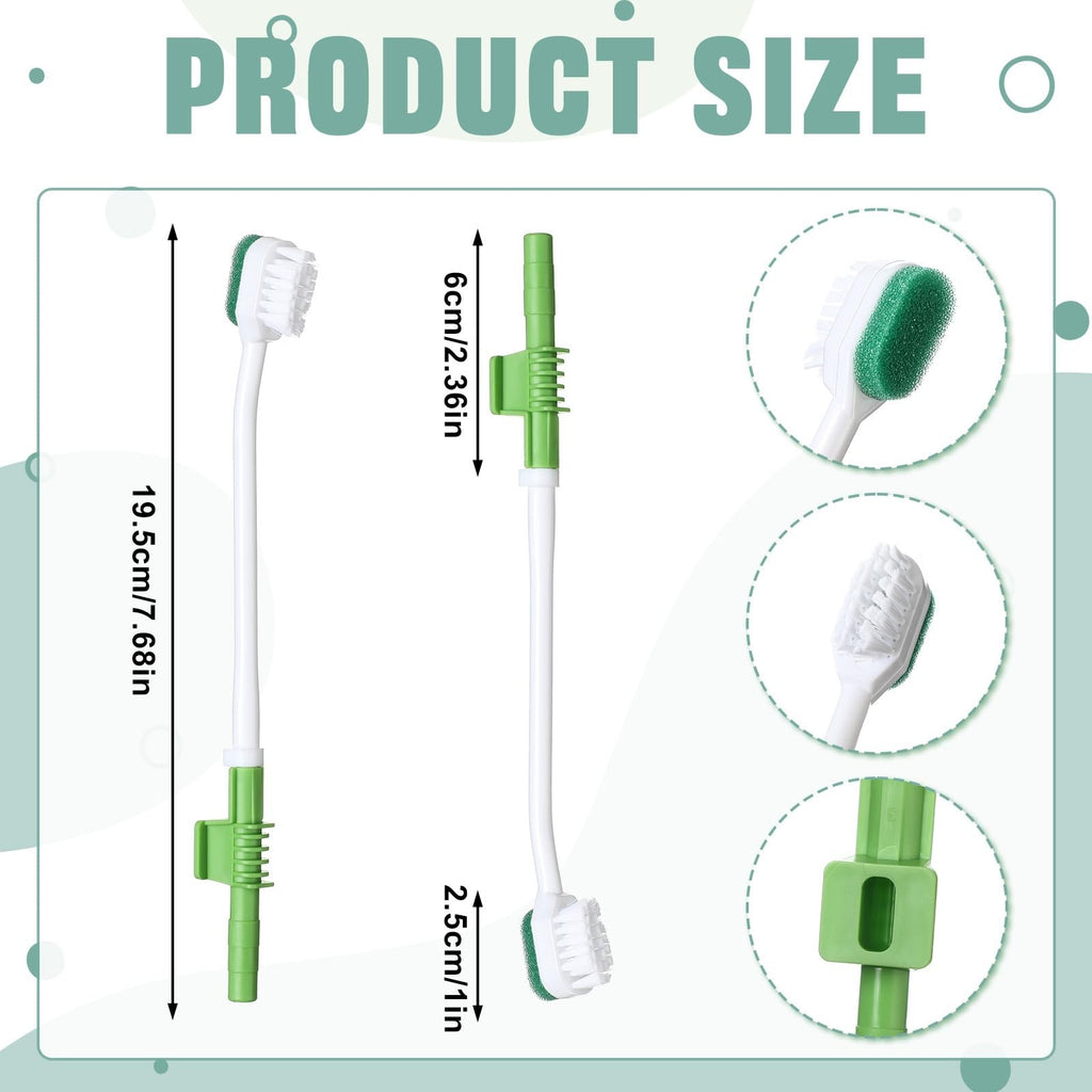 Disposable Suction Toothbrush Set - 10 Green Oral Care Swabs, 7.09 Inch