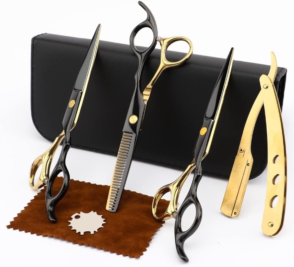 Professional Hairdressing Scissors 6.7 Inch with Leather Case - Salon & Barber Use