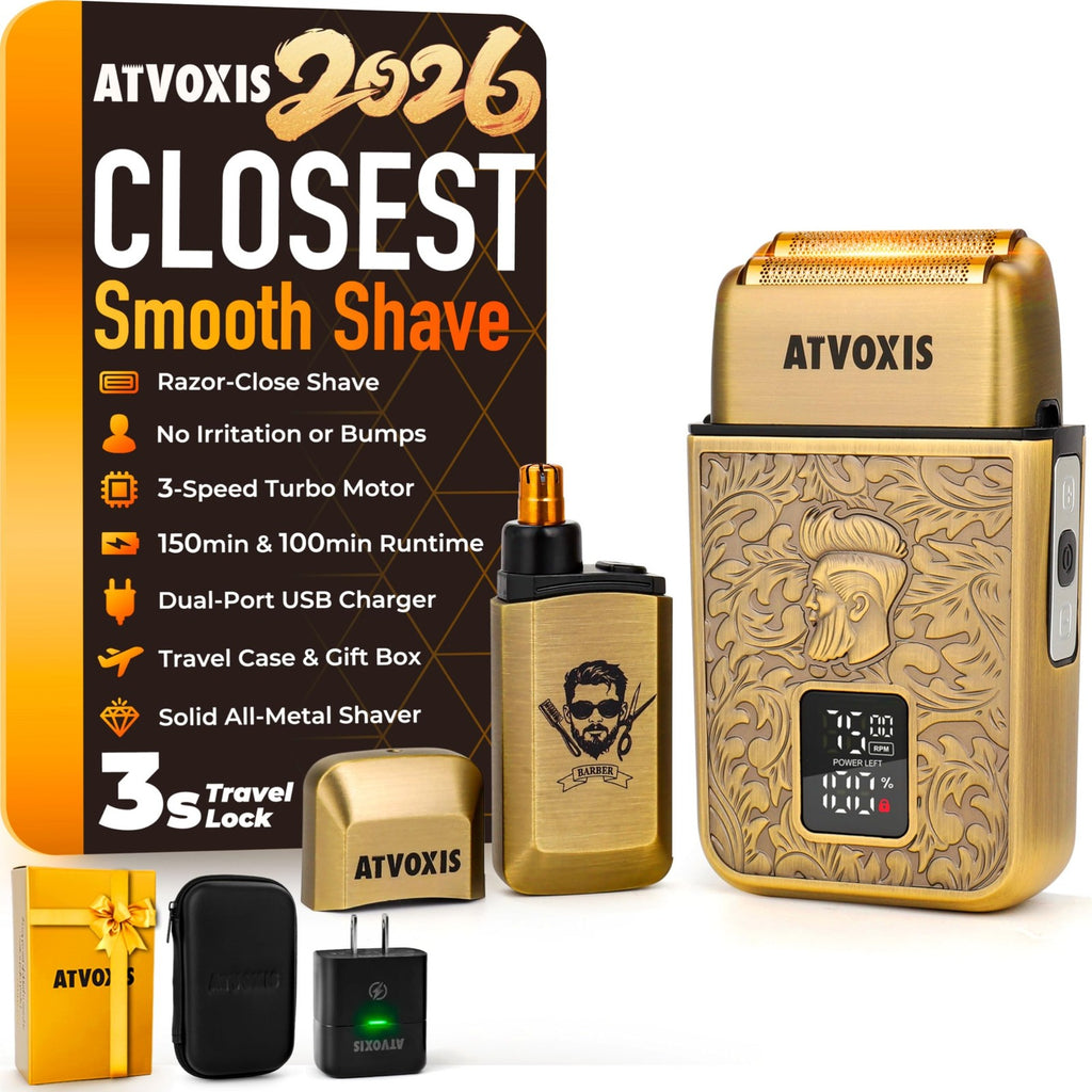 All-Metal 3-Speed Electric Nose & Ear Hair Trimmer for Men - Rechargeable & Travel Case
