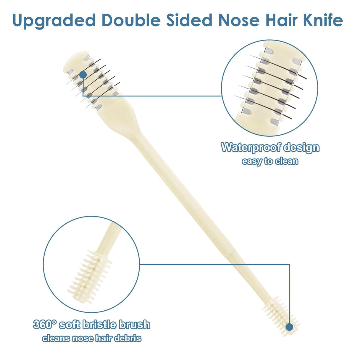 Nasal Hair Trimmer 3 or 6 Pack - Double Sided Precision Nose Hair Cutter