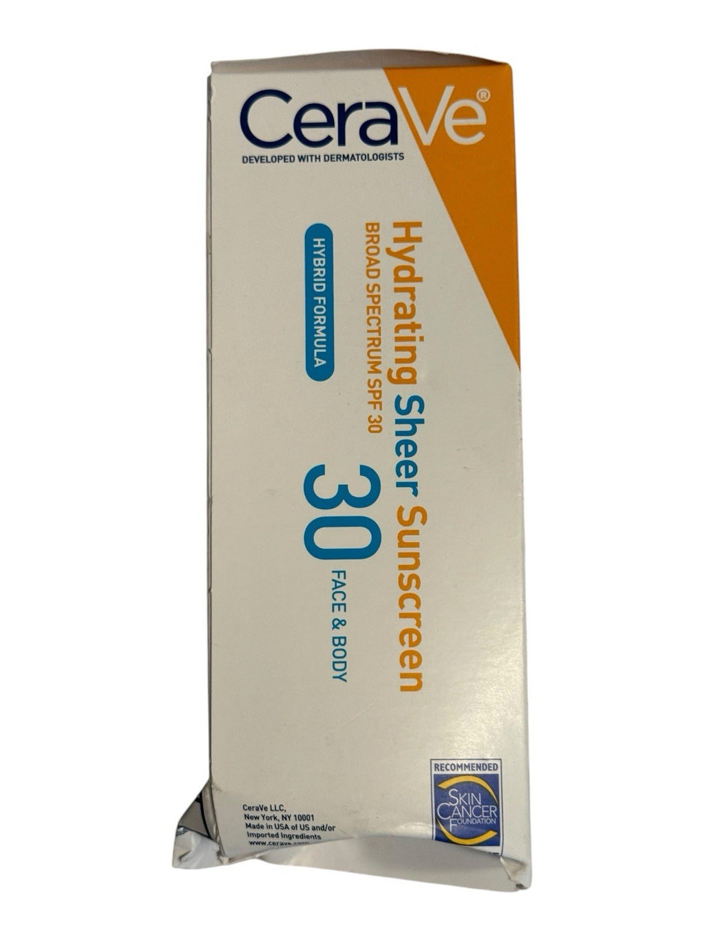 CeraVe Hydrating Sheer Sunscreen SPF30 Face & Body 3oz Broad Spectrum