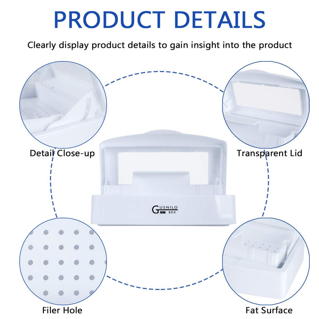 Disinfectant Nail Tool Sterilizer Box with Transparent Lid - Plastic Sanitizing Tray for Nail & Salon Tools