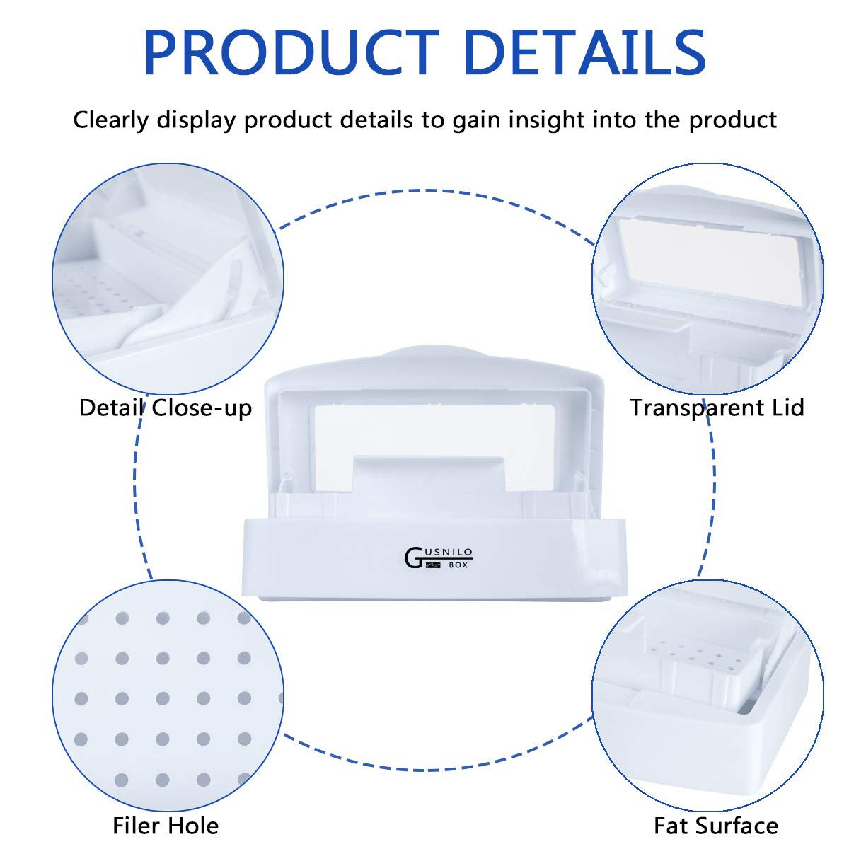 Disinfectant Nail Tool Sterilizer Box with Transparent Lid - Plastic Sanitizing Tray for Nail & Salon Tools