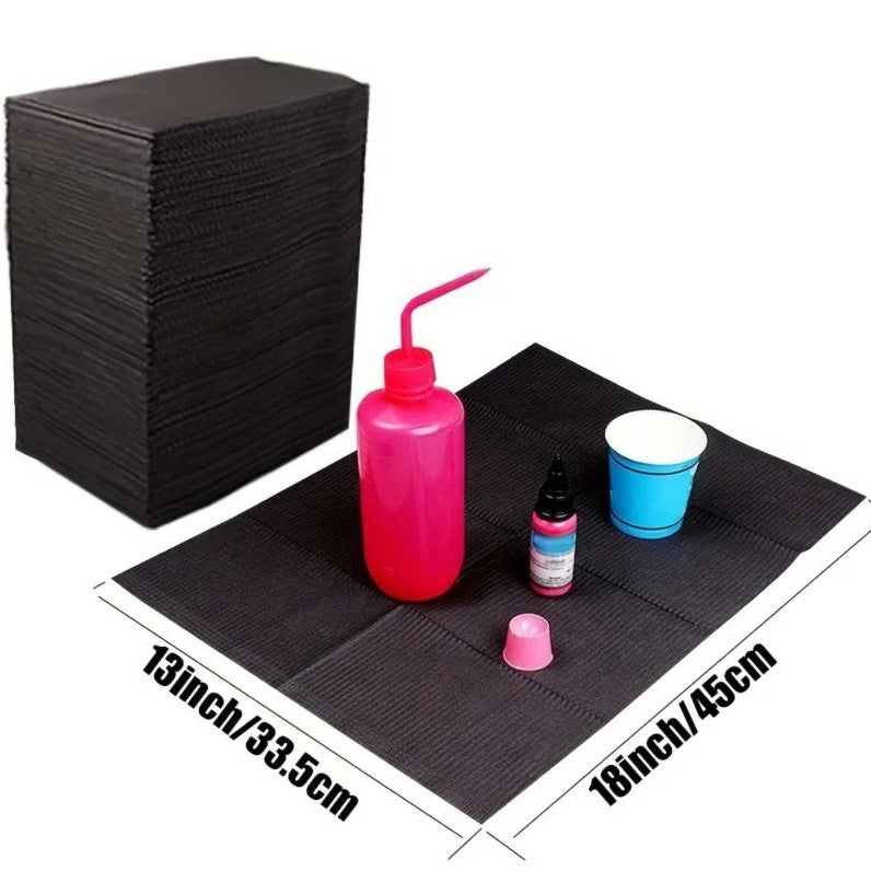 Disposable Black Waterproof Tattoo Bed Sheets – Double-Layer Table Mats, 20 Pcs