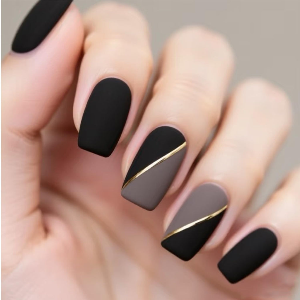 Matte Black Air Dry Nail Polish - Quick Dry Velvet Dark Lacquer