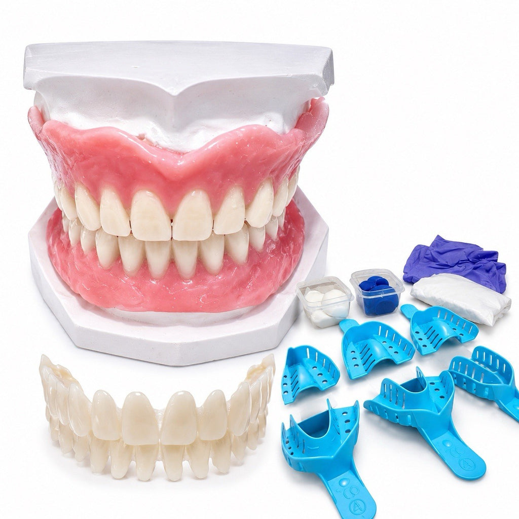 DIY Denture Kit Complete Set for Full or Partial Teeth - Custom Fit, Home Use