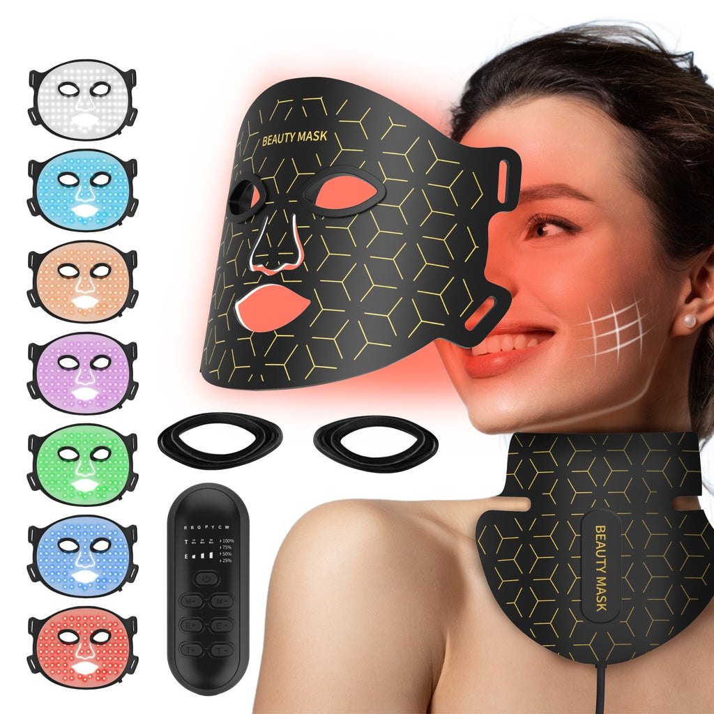 7-Color LED Face & Neck Light Therapy Mask for Skin Care Home Use