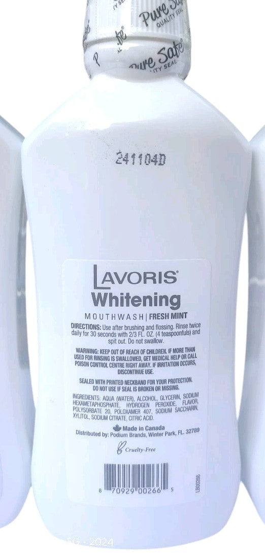 Whitening Mouthwash with Fresh Mint Flavor - 16.9oz, 3 Bottles
