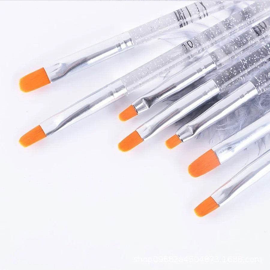 7-Pack Nail Art Brush Set for Gel Polish Drawing and Manicure
