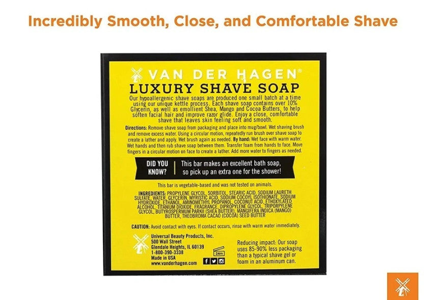 Men's Scented Shaving Soap 3-Pack - Luxurious Natural Lather for All Skin Types
