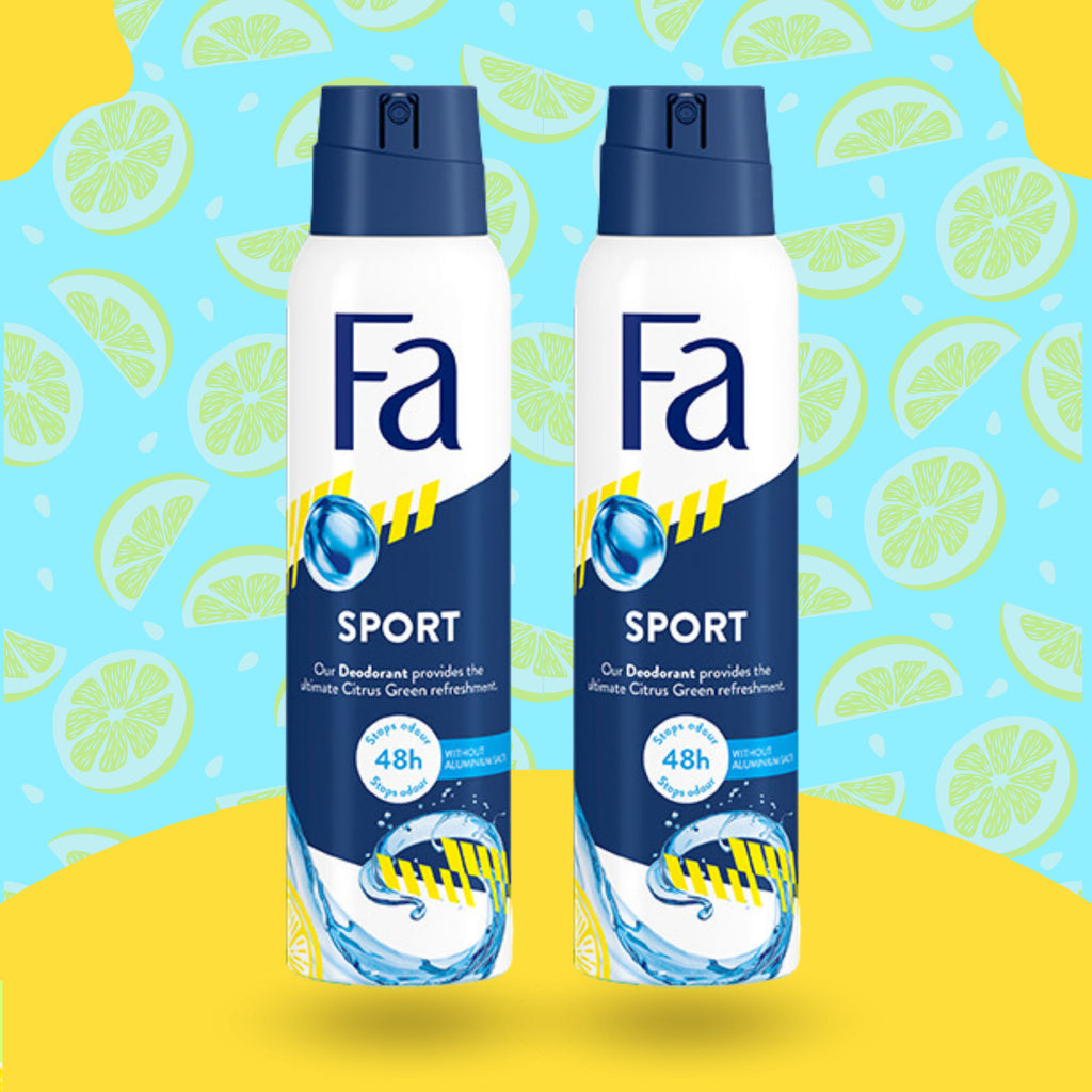 Deodorant Spray for Active Lifestyle - 48H Odor Protection, Citrus Scent - 2 Pack