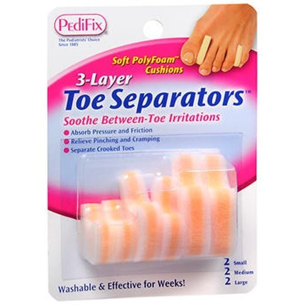 3-Layer Toe Separators for Pain Relief and Alignment - 6 Pack