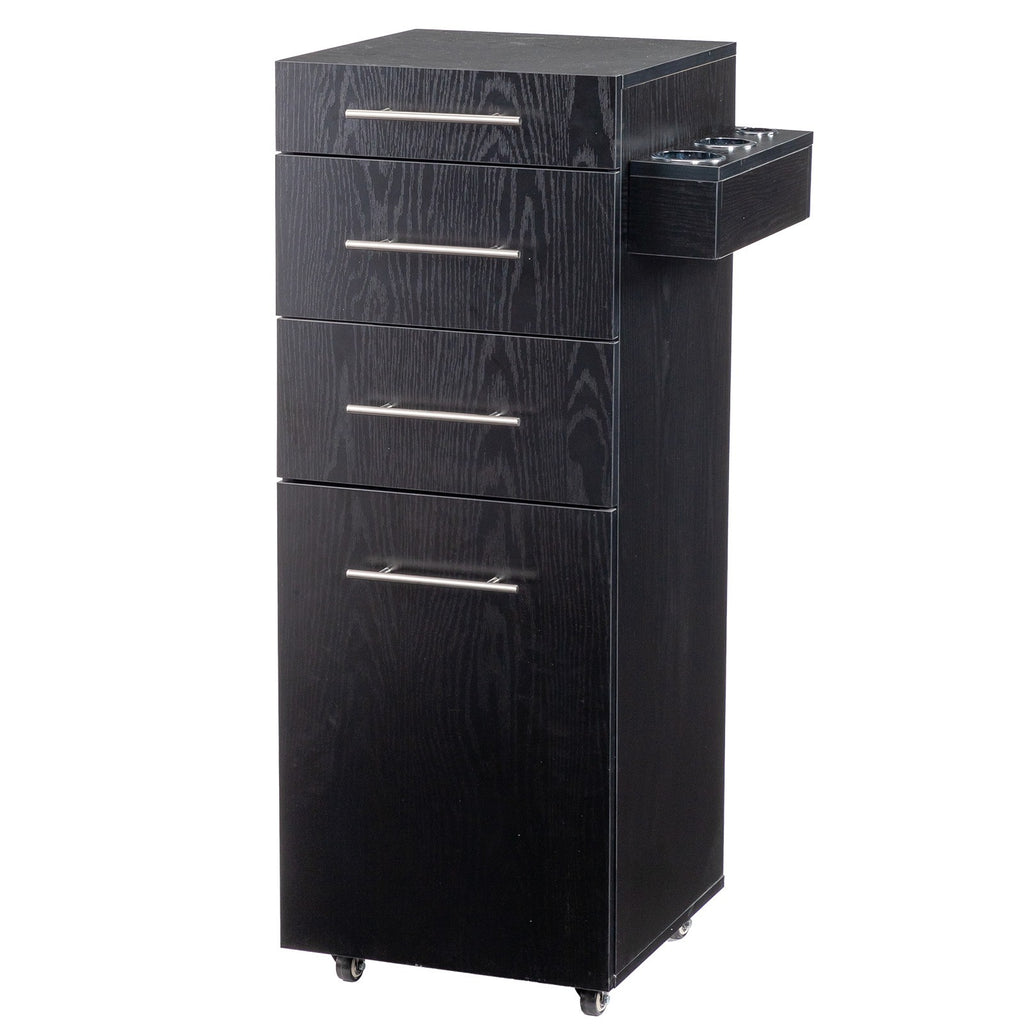 Salon Storage Cart with Lockable Wheels & Adjustable Shelves for Spas