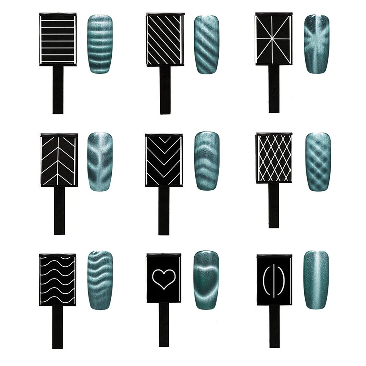 15-Piece Cat Eye Gel Nail Magnet Set for Stunning Nail Art