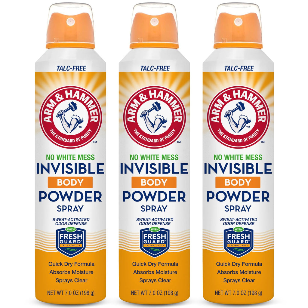 Invisible Body Powder Spray for Sweat and Odor Control - 7oz, Pack of 3