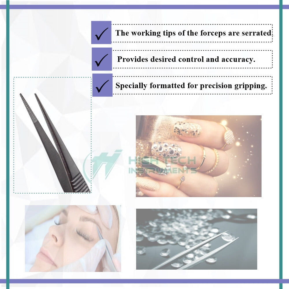 3 Pcs Precision Eyelash Extension Tweezers Stainless Steel Beauty Tool