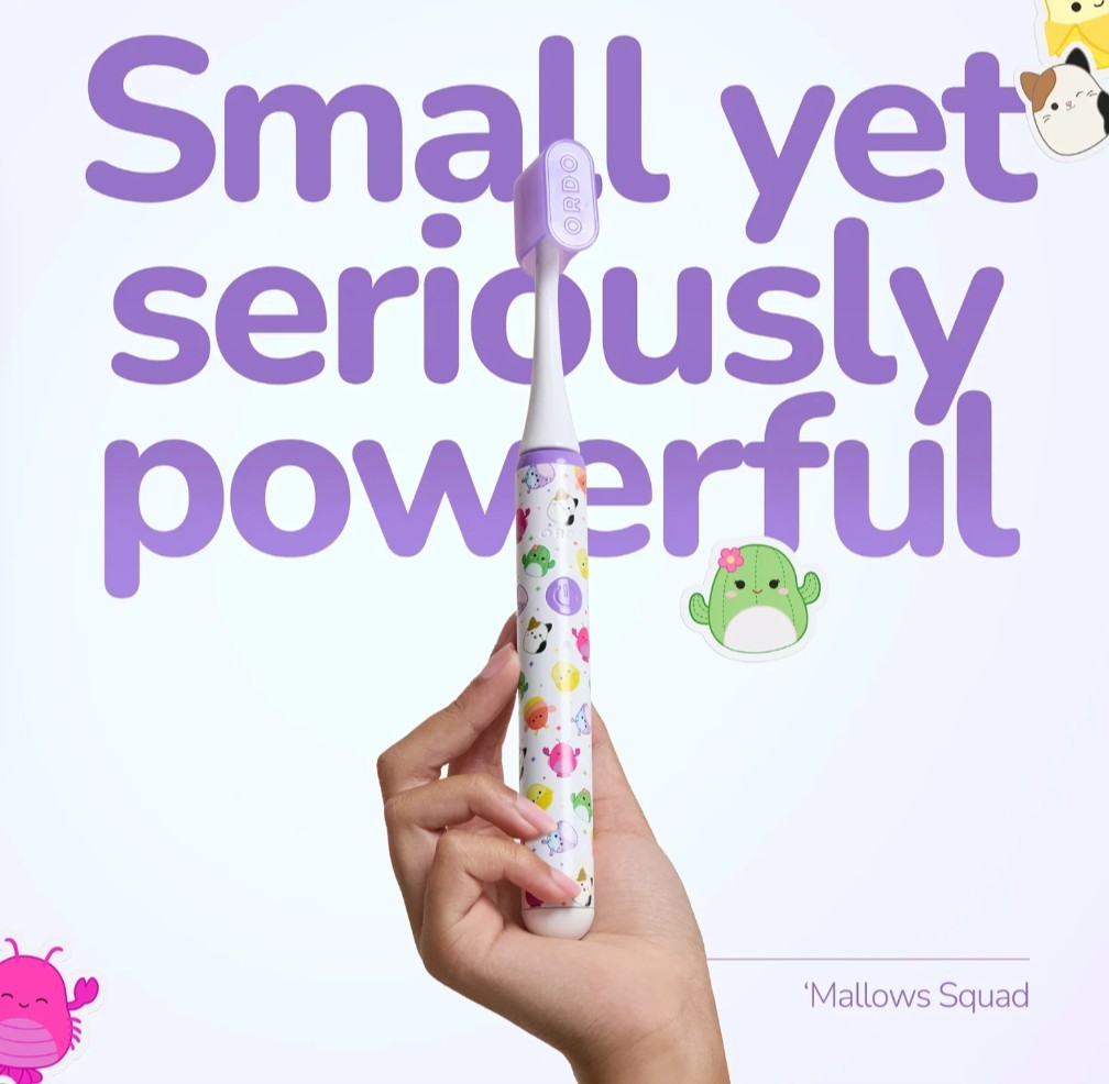 Kids Electric Toothbrush with Sonic Edge - Rechargeable Squishmallows Design