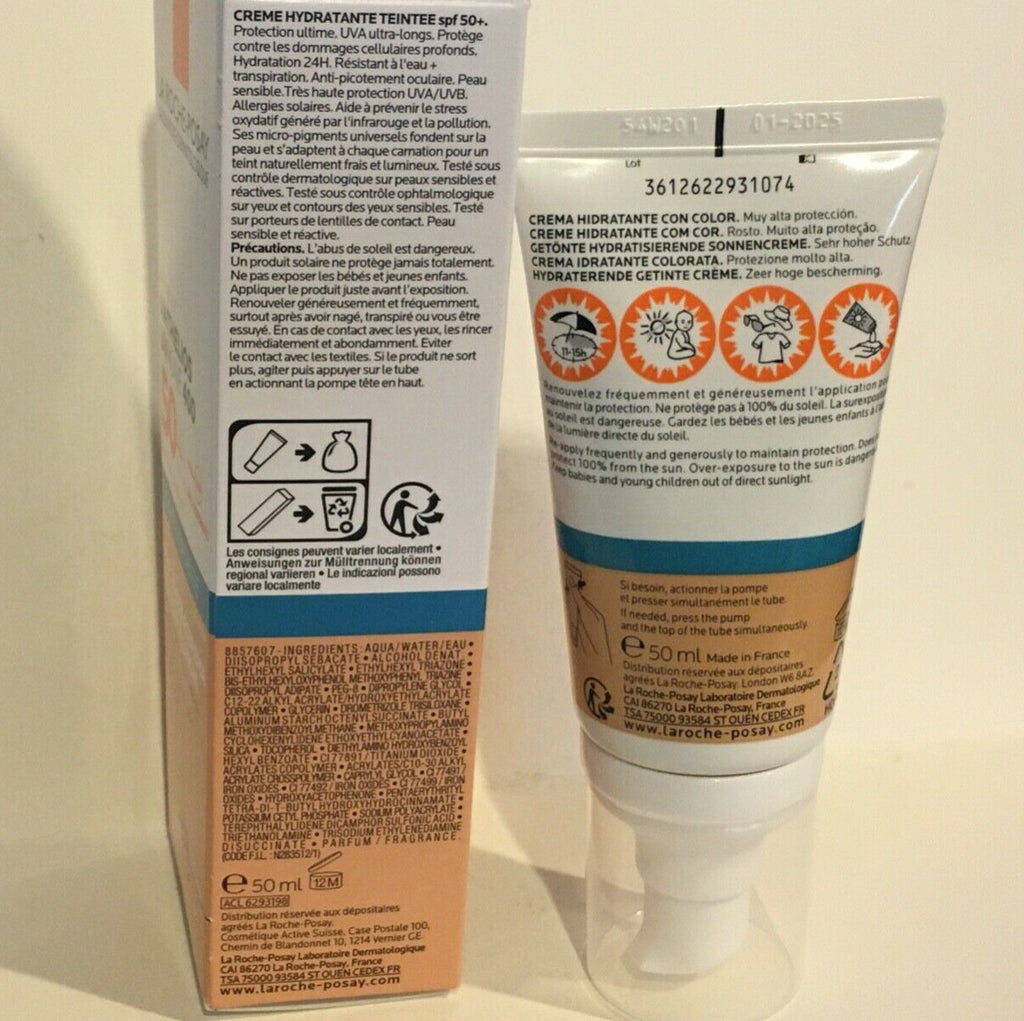 Tinted Moisturising Sunscreen SPF50+ Cream for Sensitive Skin - 50ml