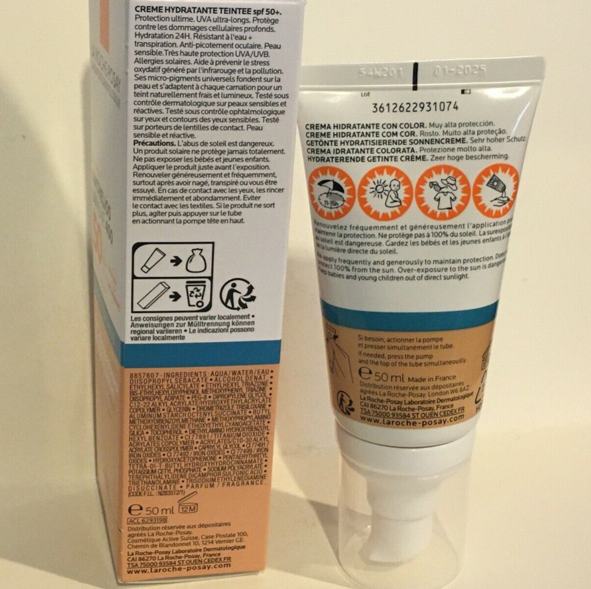 Tinted Moisturising Sunscreen SPF50+ Cream for Sensitive Skin - 50ml