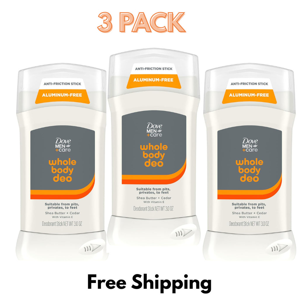 Dove Men+Care Whole Body Deodorant Stick Shea Butter Cedar 3 Oz - All-Day Odor Protection
