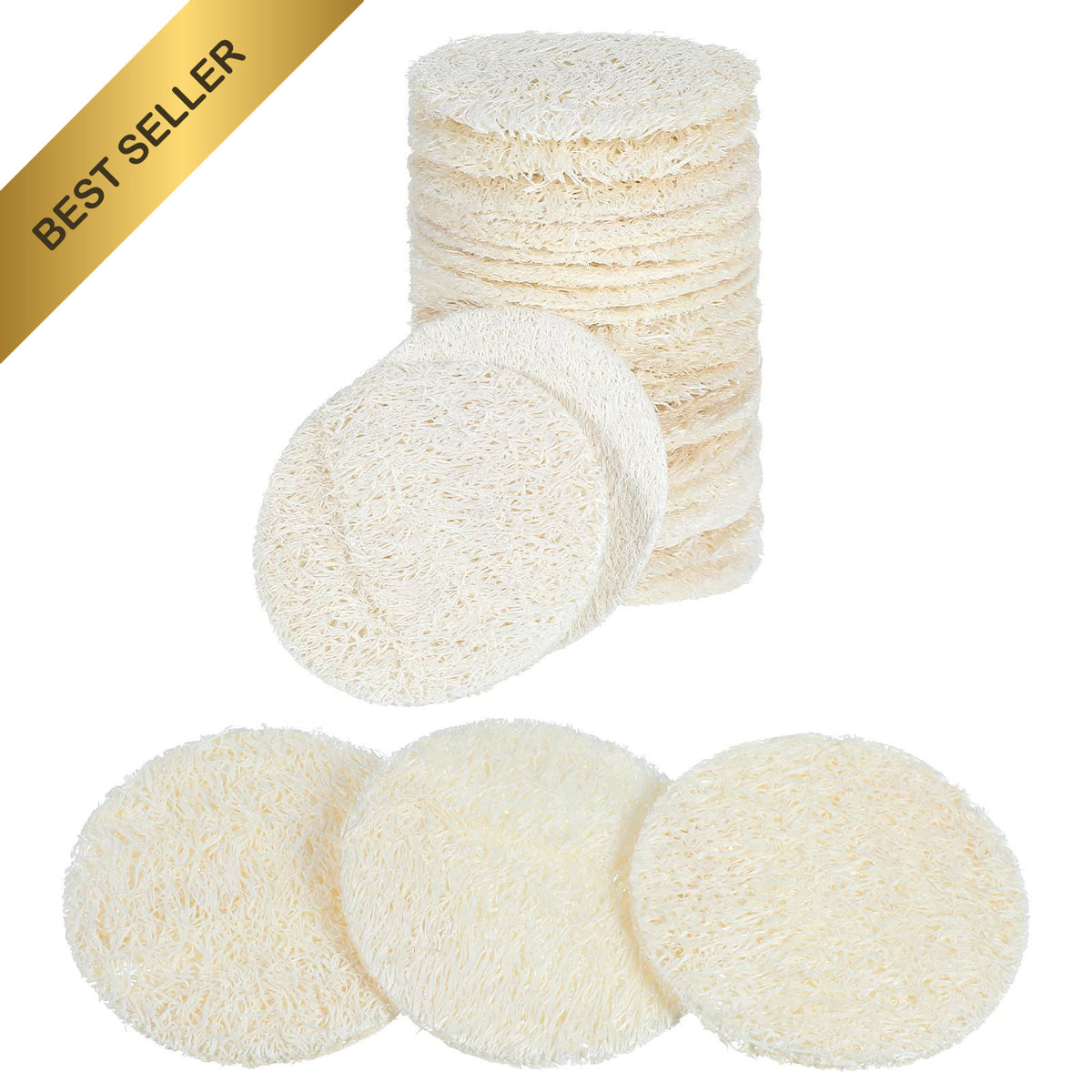 Natural Loofah Facial Scrub Pads - Exfoliating Sponges for Gentle Skin Care