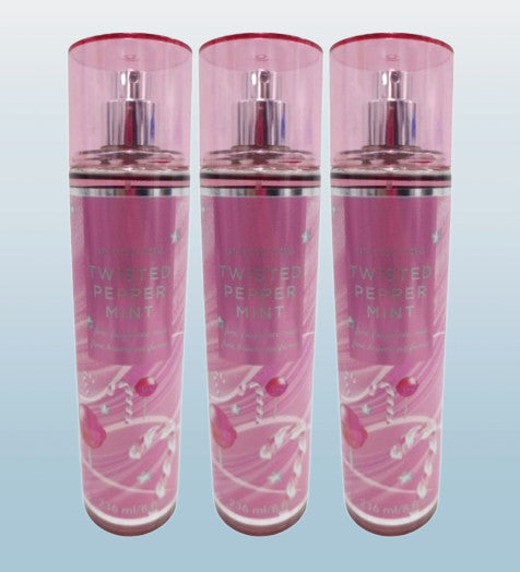 Bath & Body Works Twisted Peppermint Body Mist 8 oz Pack of 3