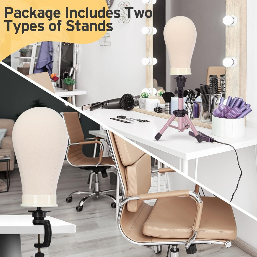 Adjustable Wig Mannequin Stand with Head for Display & Styling