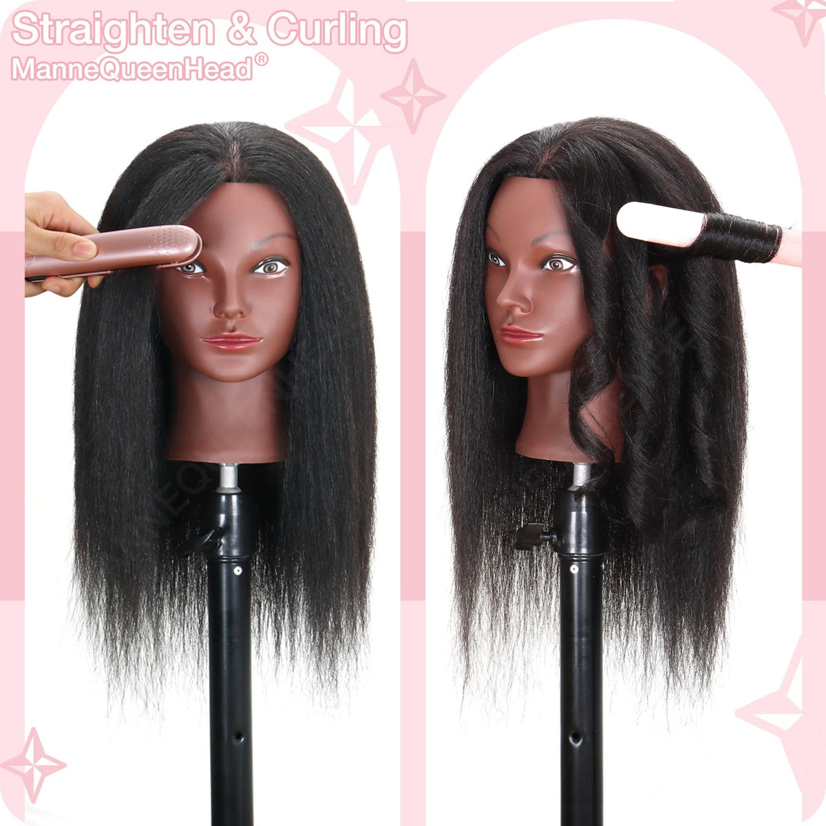 16 Inch Human Hair Mannequin Head for Cosmetology & Hair Styling Training