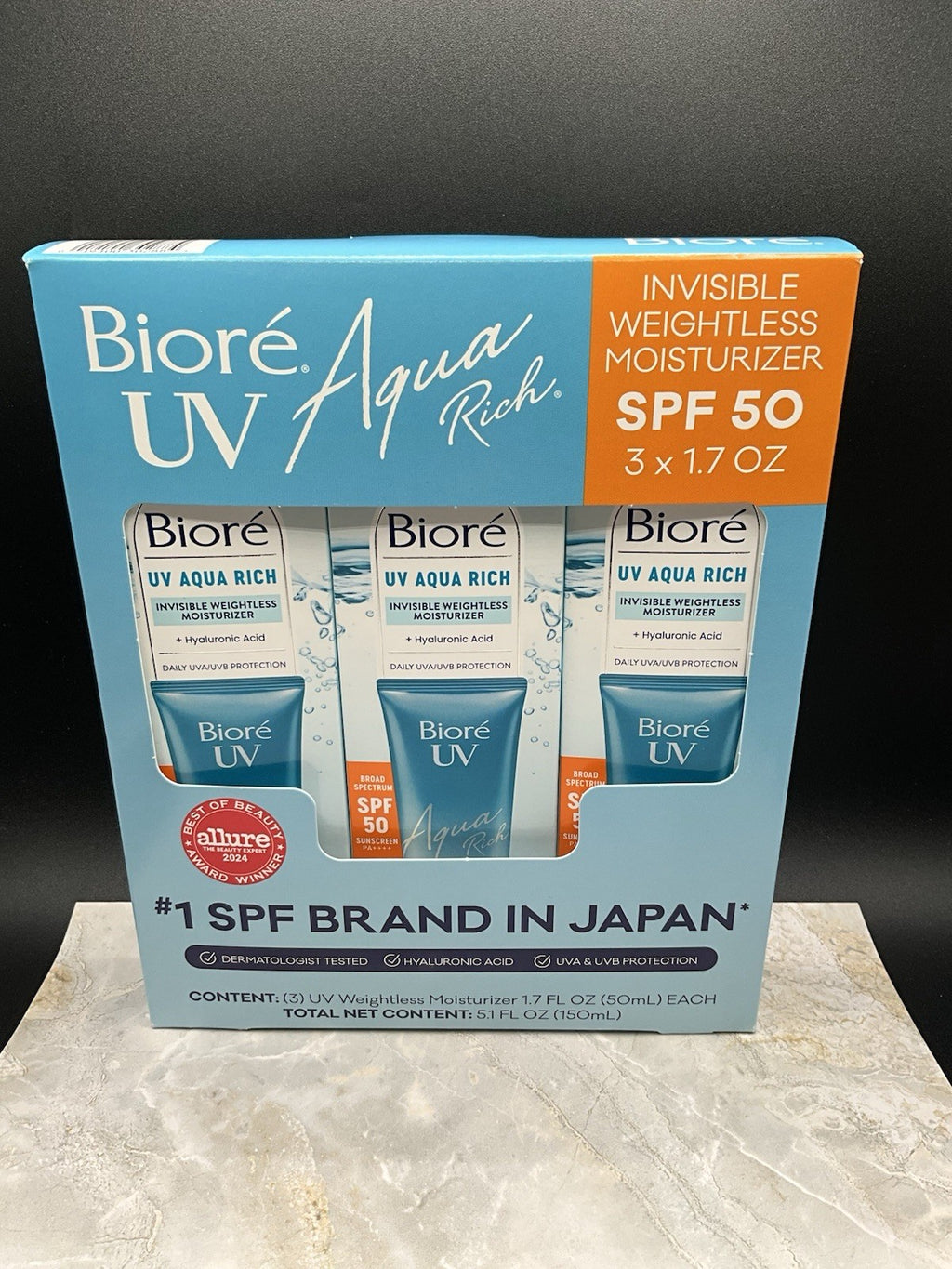 Biore UV Aqua Rich Watery Essence Sunscreen SPF50+ 3-Pack 50ml
