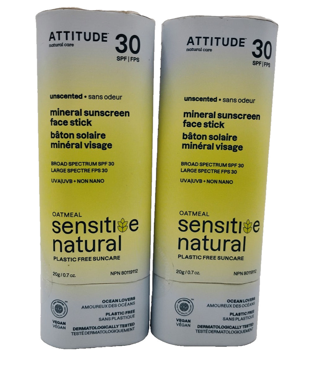 Mineral Sunscreen Face SPF 30 Natural Oatmeal Sensitive 0.7oz - 2 Pack