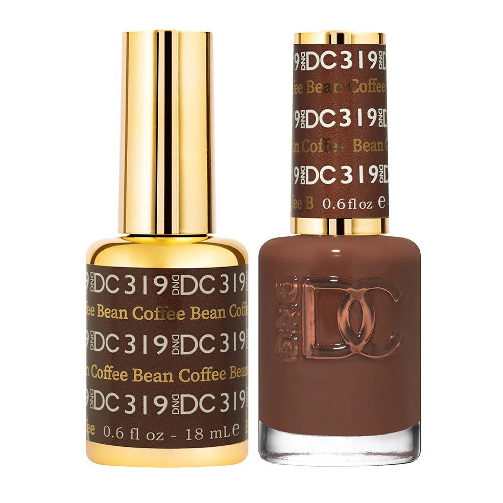 DND UV Gel Nail Polish Set - Coffee Bean #319, 2-Piece, Long-Lasting