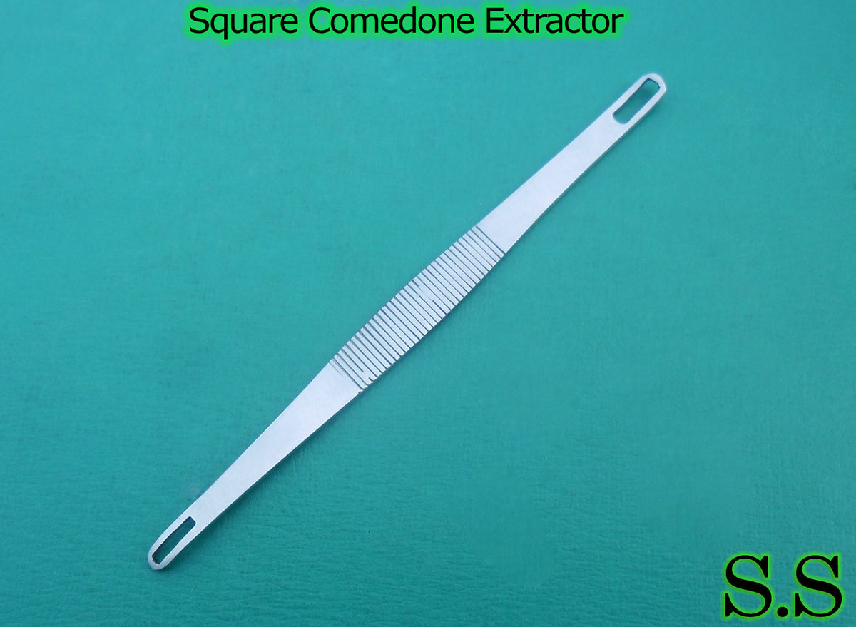 Square Comedone Extractor Pimple Tool Set - 4 Stainless Steel Acne Removal Tools