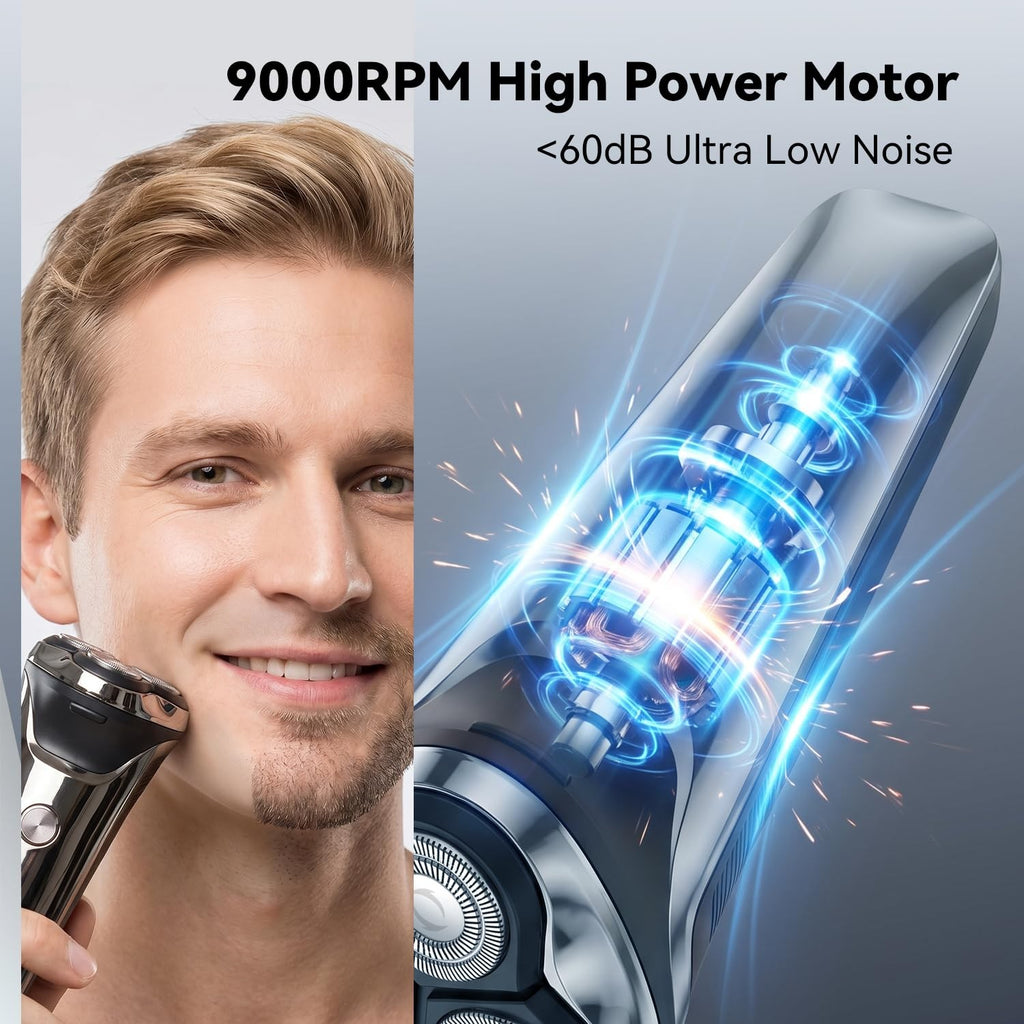 Men's Electric Razor Wet & Dry Shaver with Pop-up Trimmer - USB Rechargeable