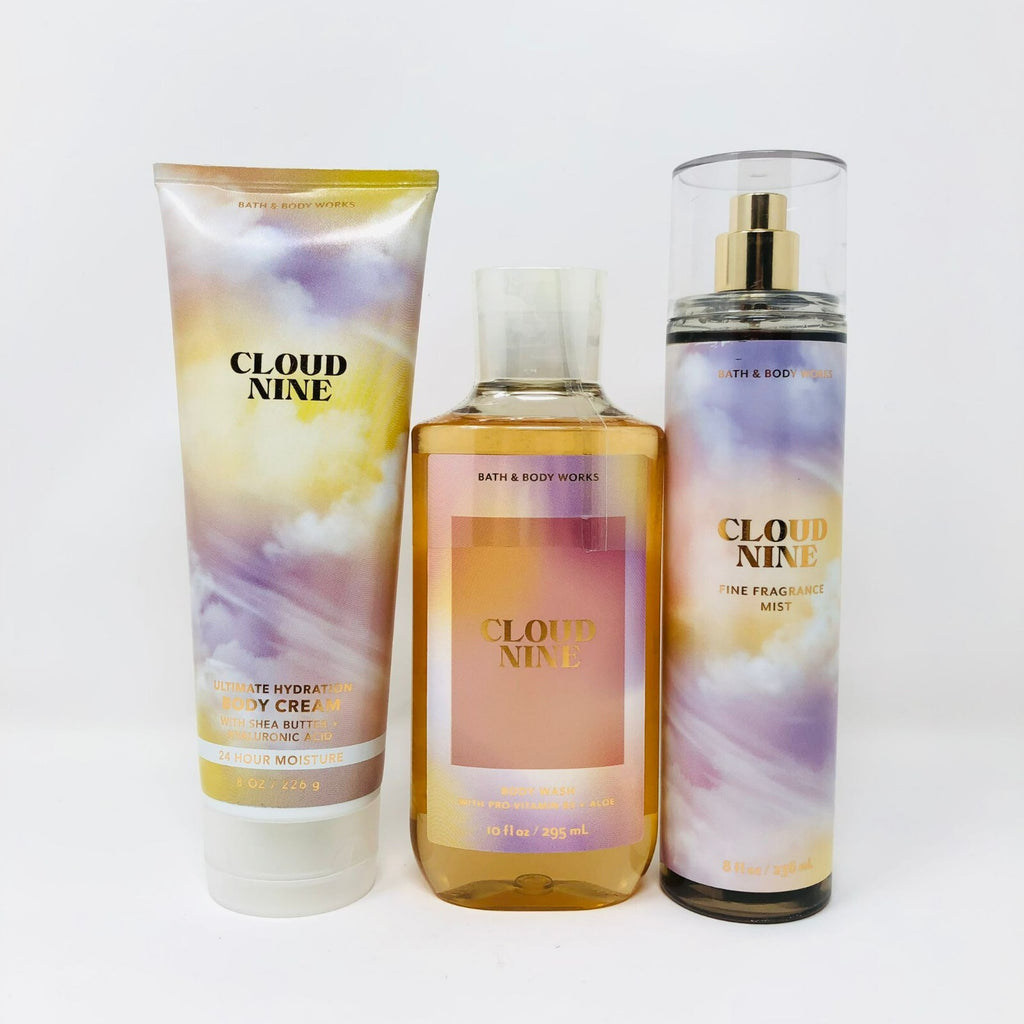 Bath & Body Works Cloud Nine Body Mist, Cream & Wash Set - Fragrance Variety