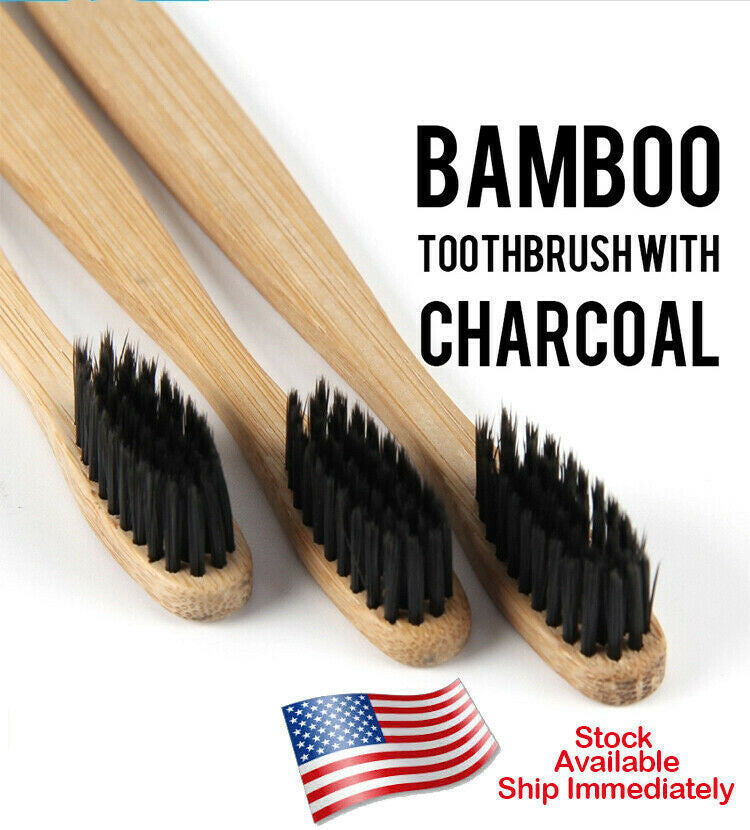 Organic Bamboo Toothbrush Pack - Eco-Friendly Soft Bristle Adult Oral Care
