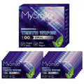 Disposable Dental Wipes for Oral Care - 100 Pack Finger Brush Ups, Mint Flavor