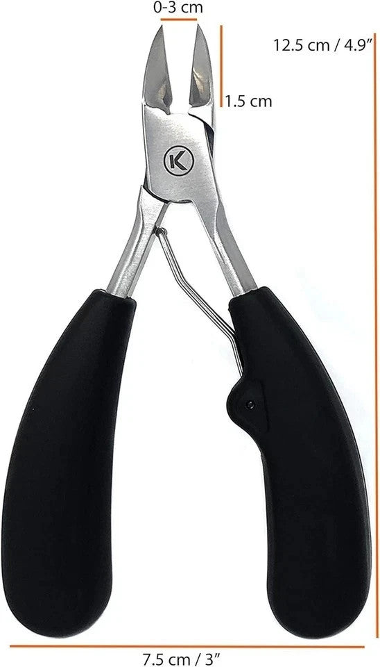 Heavy-Duty Stainless Steel Toenail Clippers - Extra-Wide Blade & Rubber Handle
