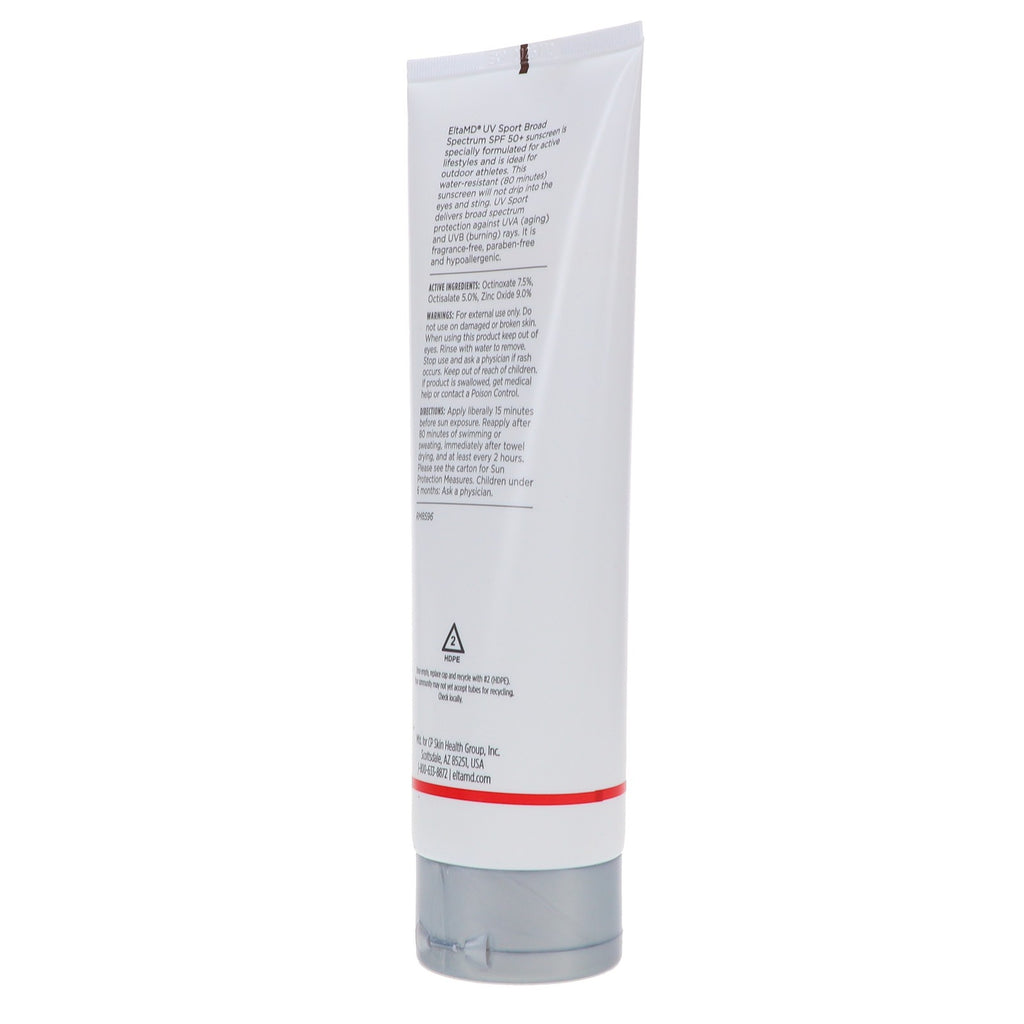 EltaMD UV Sport Broad Spectrum SPF 50+ Body Sunscreen 8 oz - Water-Resistant, Organic Formula