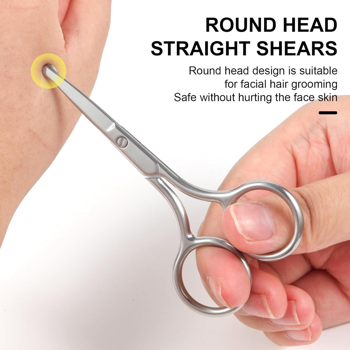 Men's Nose Hair Scissors with Round Tip for Facial Grooming