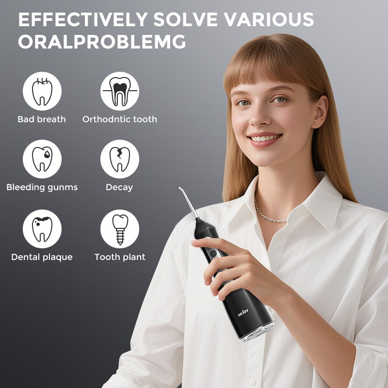 Cordless Water Flosser with 5 Modes and 6 Jet Tips - Oral Irrigator for Teeth Care