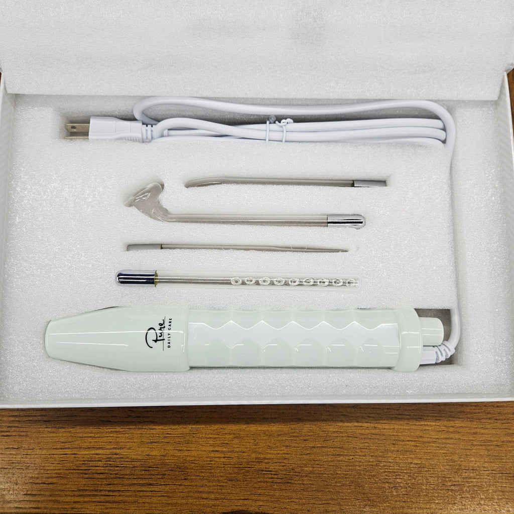 Skin Therapy Wand with Interchangeable Glass Applicators for Face & Scalp