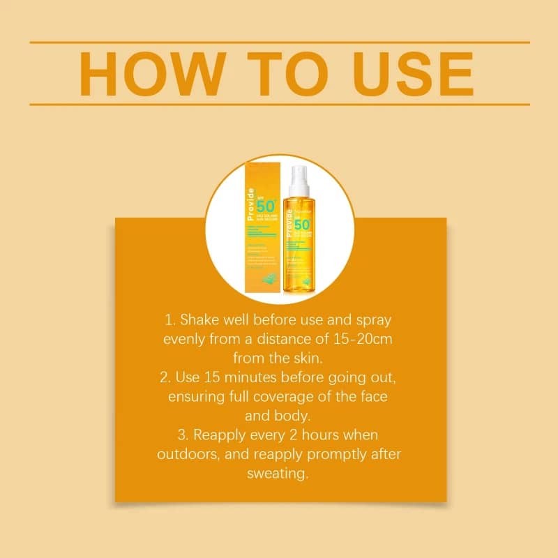 SPF 50+ Moisturizing Sunscreen Spray Mist for Face and Body - Lightweight & Water-Resistant