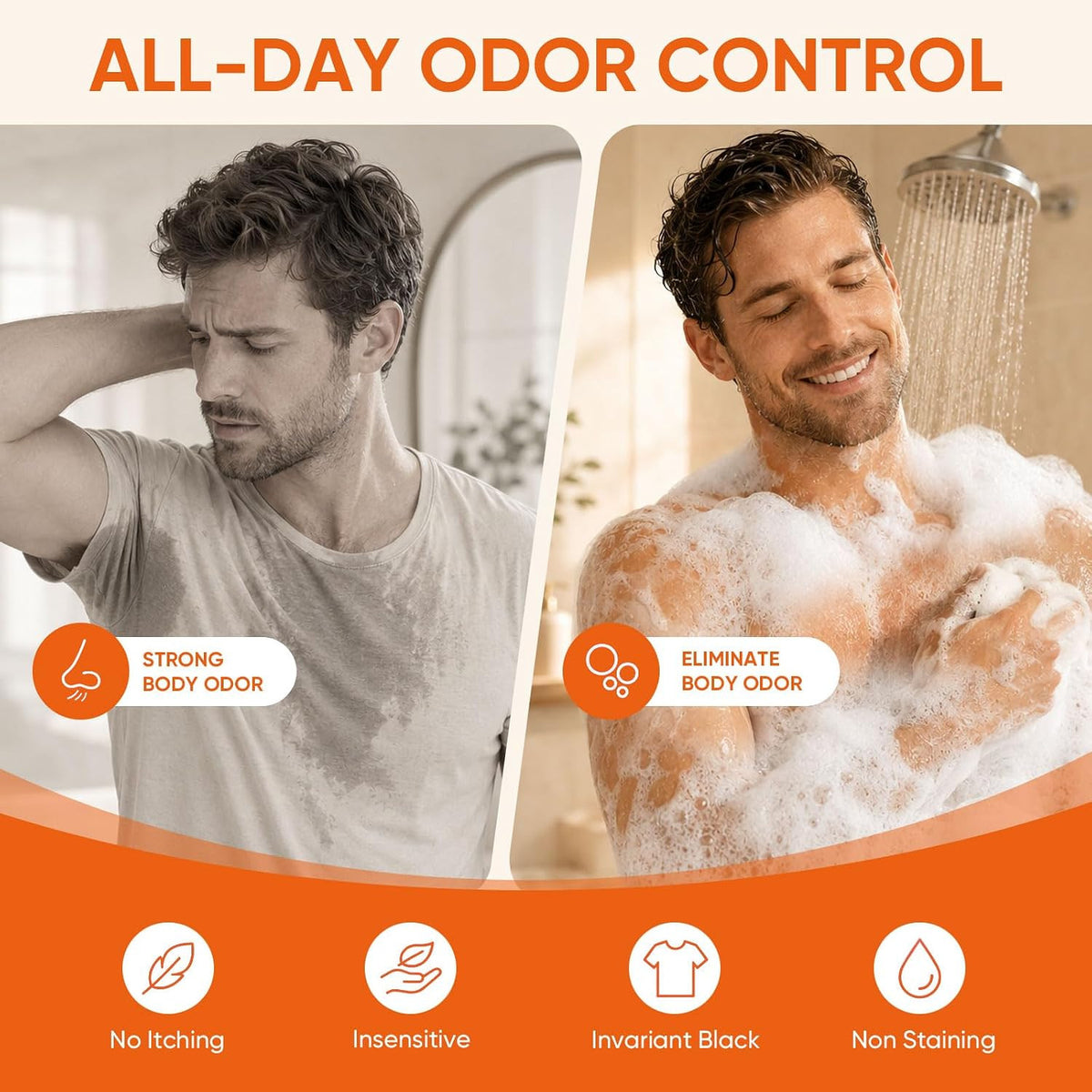 Persimmon Body Wash for Body Odor Control - Gentle Deodorant Shower Gel 10 Fl Oz