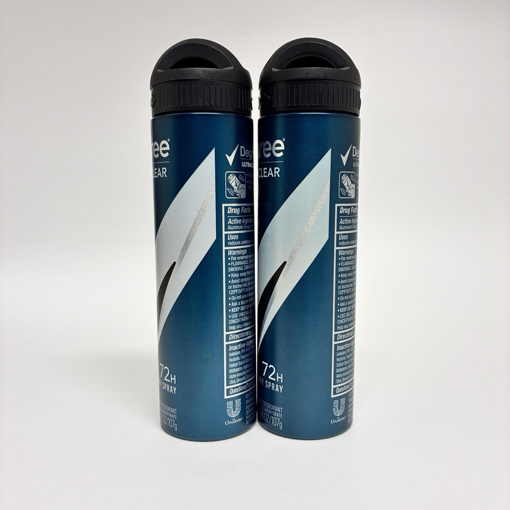 Degree UltraClear Men Antiperspirant Deodorant Dry Spray Black White 3.8oz 2-Pack