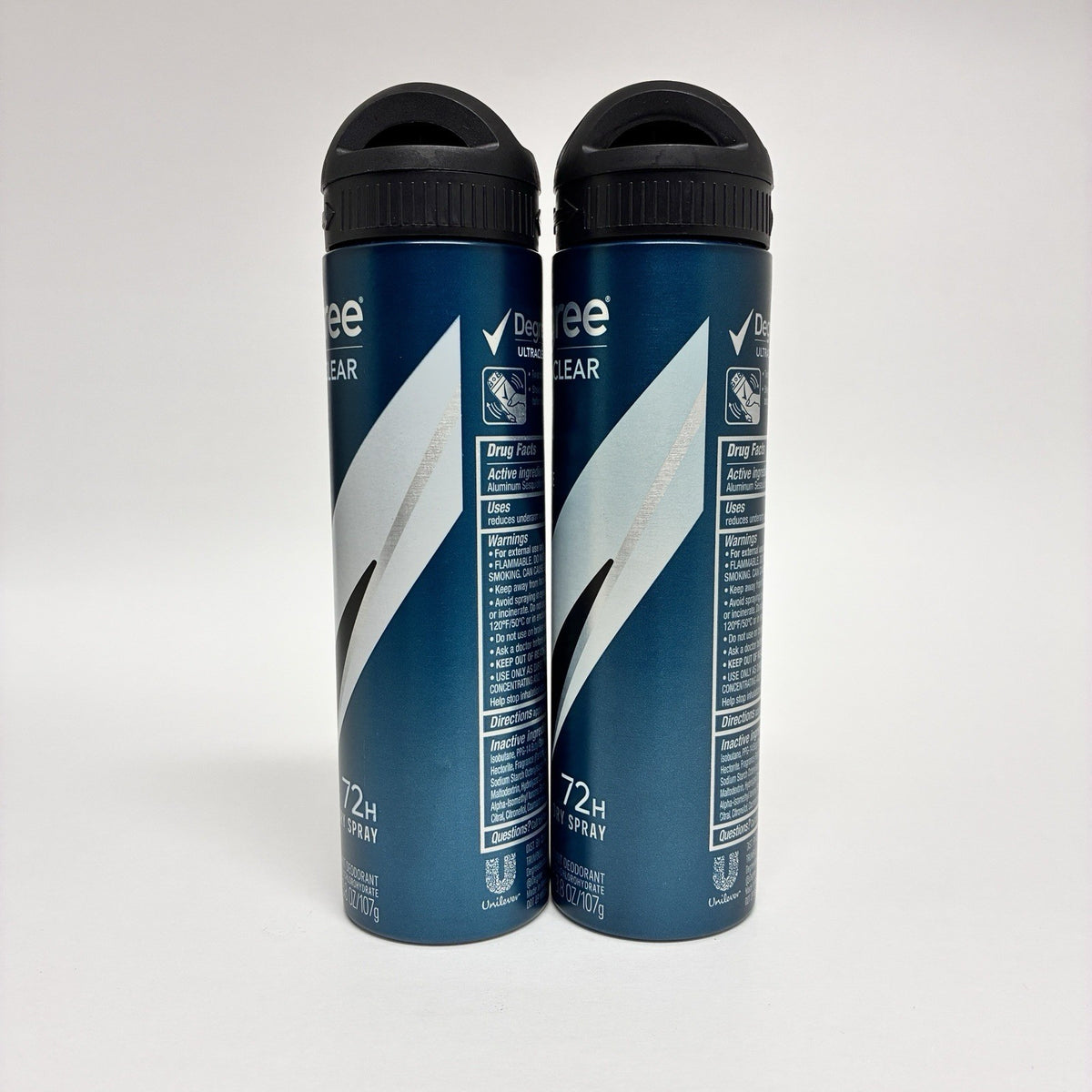 Degree UltraClear Men Antiperspirant Deodorant Dry Spray Black White 3.8oz 2-Pack