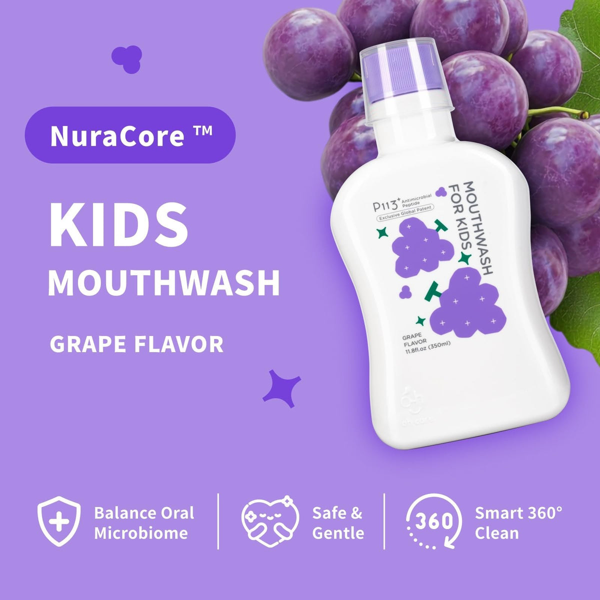 Kids Alcohol-Free Strawberry Mouthwash - Gentle Fluoride-Free Oral Rinse