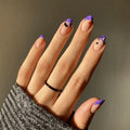 48pcs Short Oval Press-On Nails for French Pumpkin Spider Bat Nail Art