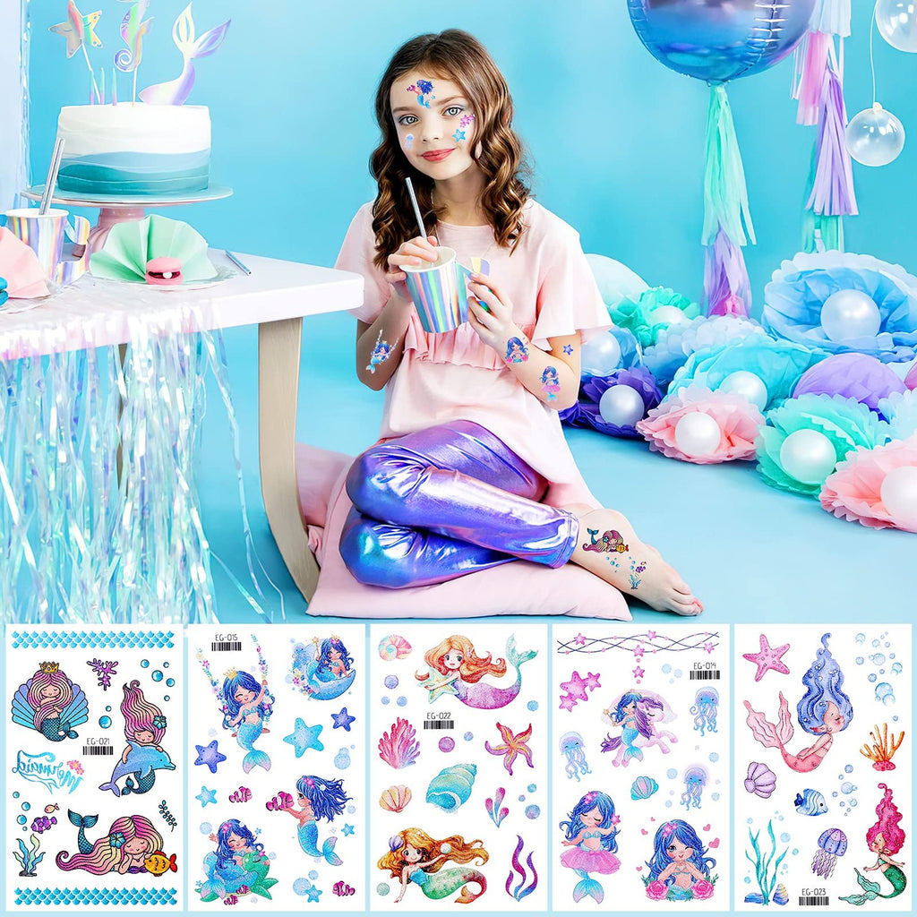 Waterproof Temporary Tattoos for Girls - 24 Sheets Glitter Designs